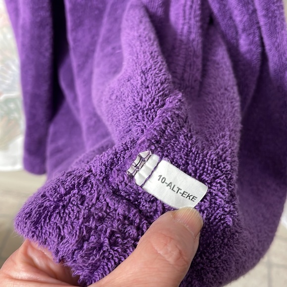 Bath Robe Purple Turkish Cotton - Picture 10 of 10